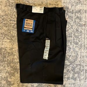 Haggar clothing work to weekend khaki classic fit pleated pants.